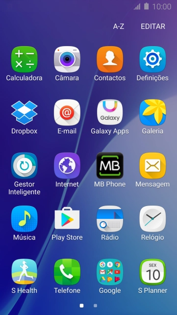 Prima Galeria e vá até à pasta pretendida.