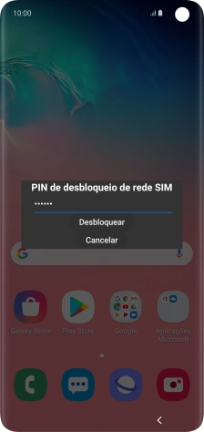 Introduza o código de desbloqueio e prima Desbloquear.