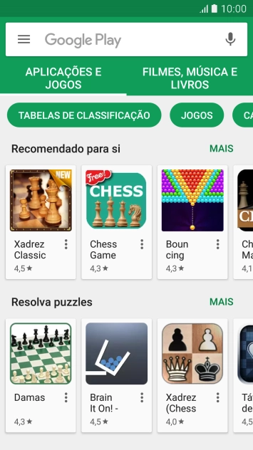 Deslize o dedo sobre o ecrã da esquerda para a direita.