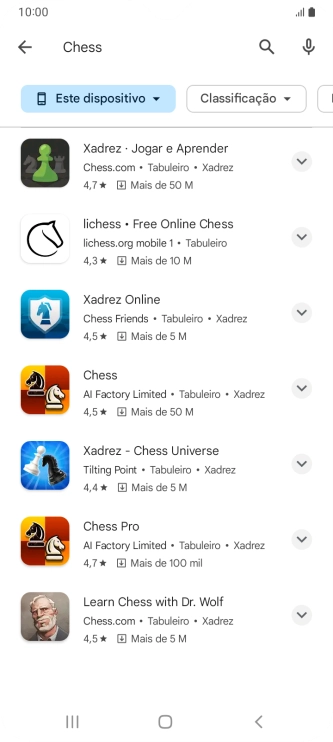 Prima a app pretendida.