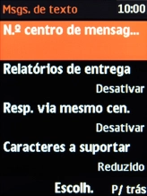 Escolha Nº centro de mensag....