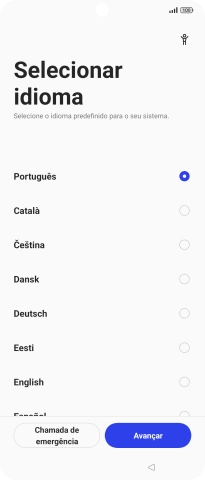 Prima o idioma pretendido.