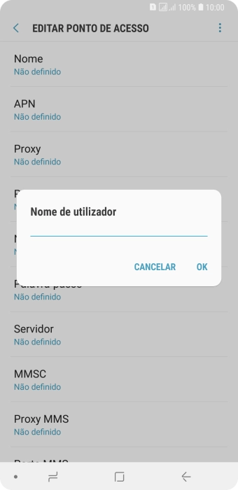 Introduza vodafone e prima OK.