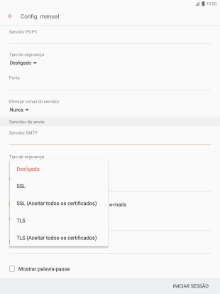 Prima Desligado para desativar a função.