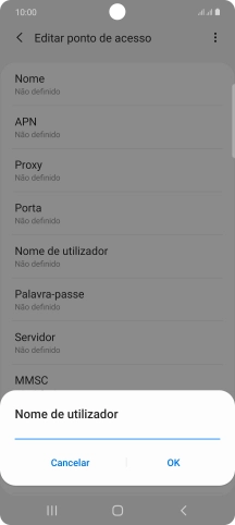 Introduza vodafone e prima OK.