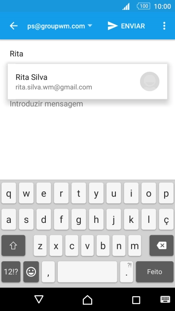 Prima o contacto pretendido.