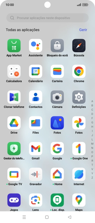 Prima Fotos e vá até à pasta pretendida.