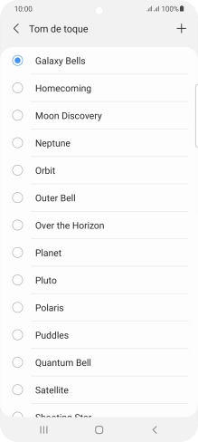 Prima o ícone para adicionar um tom de toque.