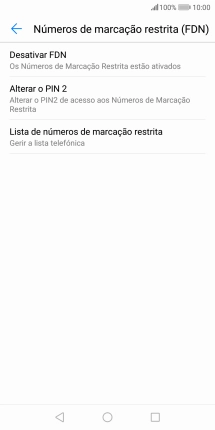Prima Desactivar FDN para desativar a marcação permitida.