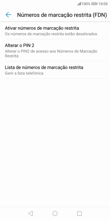Prima Ativar números de marcação restrita para ativar a marcação permitida.