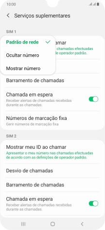 Prima Mostrar número para ativar a visualização do seu número.