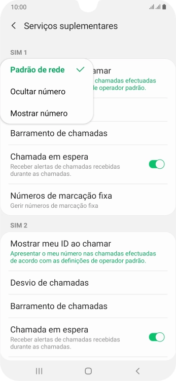 Prima Mostrar número para ativar a visualização do seu número.