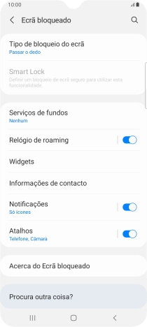 Prima Tipo de bloqueio do ecrã.