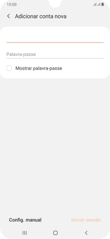 Prima Palavra-passe e introduza a password da sua conta de e-mail.