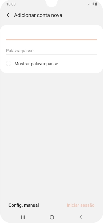 Prima Palavra-passe e introduza a password da sua conta de e-mail.