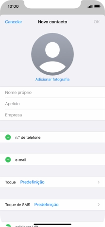 Prima Nome próprio e introduza o nome próprio.