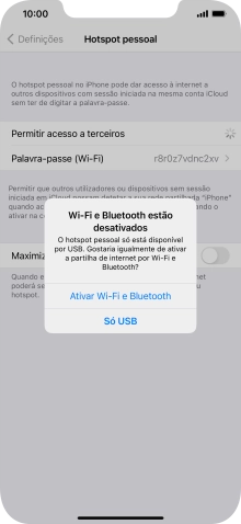 Se o Wi-Fi estiver desativado, prima Ativar Wi-Fi e Bluetooth.