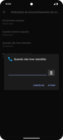 Introduza 123 e prima ATIVAR.