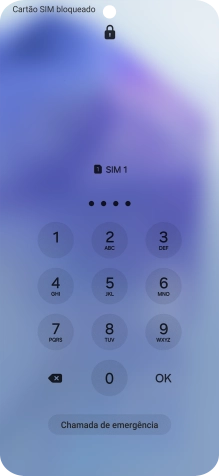 Se o cartão SIM estiver bloqueado, deve introduzir o código PIN e premir OK.