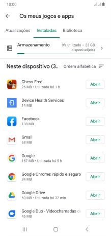 Prima a app pretendida.