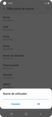 Introduza vodafone e prima OK.