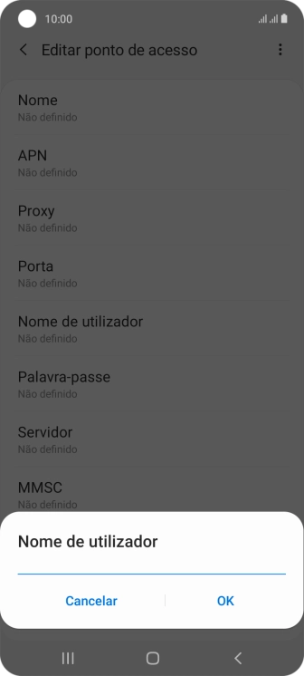 Introduza vodafone e prima OK.