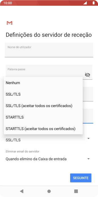 Prima Nenhuma para desativar a função.