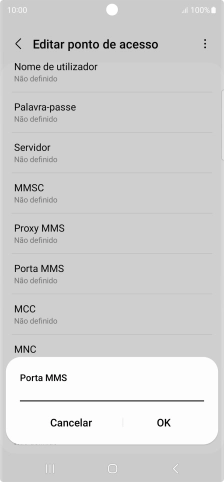 Introduza 80 e prima OK.