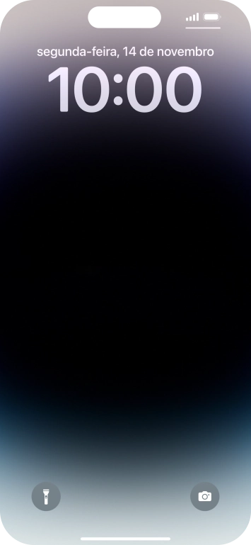 Prima durante um momento em qualquer ponto do ecrã de bloqueio.