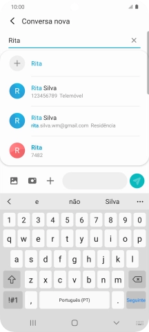 Prima o contacto pretendido.