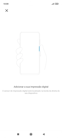 Siga as indicações no ecrã para definir a impressão digital como código de bloqueio.