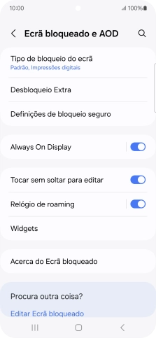 Prima Tipo de bloqueio do ecrã e introduza o código adicional de bloqueio do telefone que criou anteriormente.