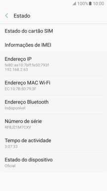 Prima  Informações de IMEI.
