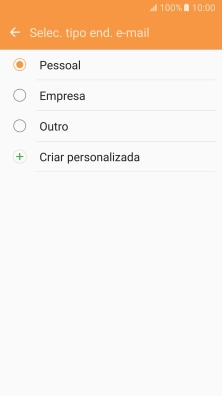 Prima o tipo de e-mail pretendido.