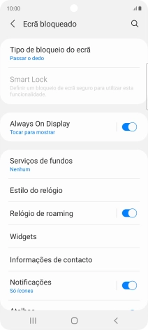 Prima Tipo de bloqueio do ecrã.