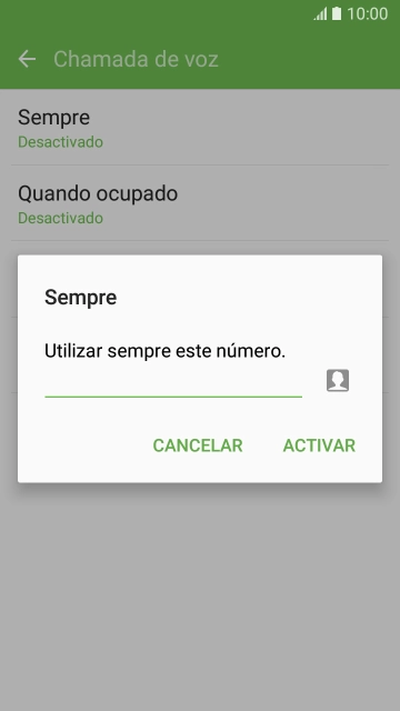 Introduza 123 e prima ACTIVAR.