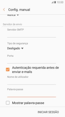 Prima INICIAR SESSÃO.
