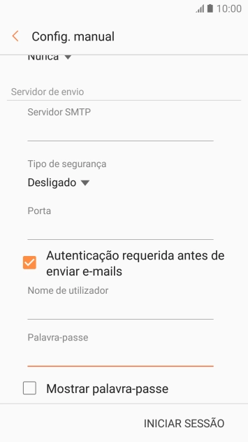Prima INICIAR SESSÃO.