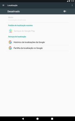 Prima o indicador para ativar ou desativar a função.