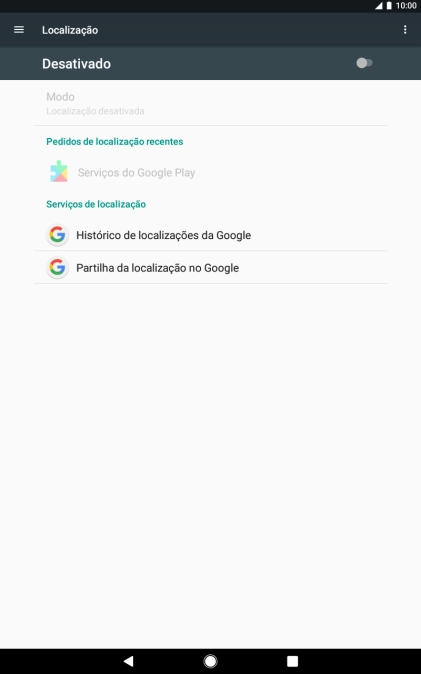 Prima o indicador para ativar ou desativar a função.