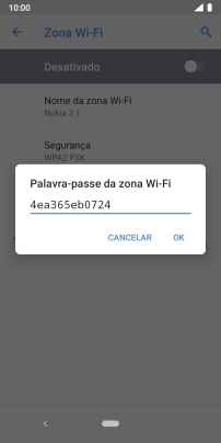 Introduza a password pretendida e prima OK.