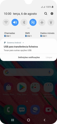 Prima Tocar para outras opções USB..
