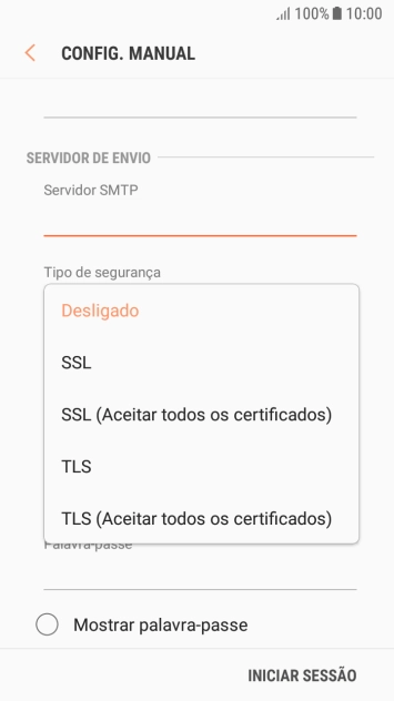 Prima Desligado para desativar a função.