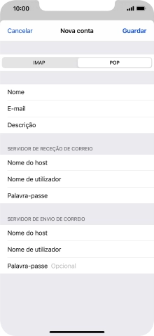 Prima Palavra-passe e introduza a password da sua conta de e-mail.