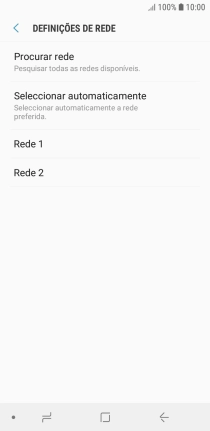 Prima a rede pretendida.