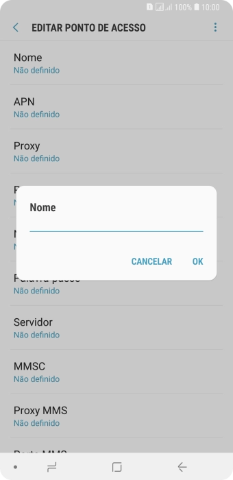 Introduza Vodafone Internet e prima OK.