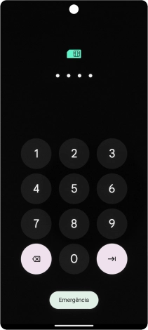 Se o cartão SIM estiver bloqueado, deve introduzir o seu código PIN e premir a seta para a direita.