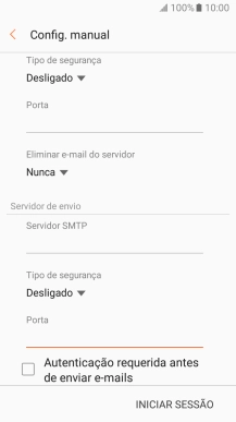 Prima Autenticação requerida antes de enviar e-mails para ativar a função.