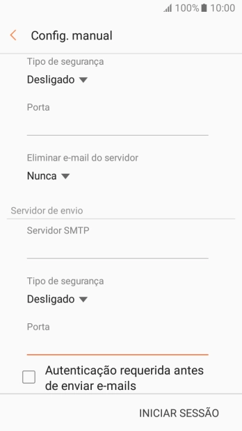 Prima Autenticação requerida antes de enviar e-mails para ativar a função.