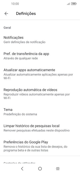Prima Atualizar apps automaticamente.